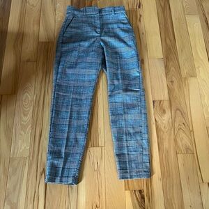 H&M Women's Grey and Black Plaid Checkered Trousers